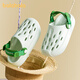 Balabala children's slippers, boys' summer toe-toe anti-kick, large children's hole-in-the-wall sandals, boys' wear-resistant and breathable beach sandals, mint green 35, inner length 22cm (220) suitable for feet 34-35