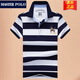MASTER POLO gestreiftes Kurzarm-Poloshirt für Herren Sommer dünnes Paul T-Shirt offizielle Marke Luxus Casual Business mittleres Alter 3882 weiß gestreift 2XL