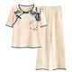 猫人夏季女士新中式短袖睡衣薄款长裤可外穿家居服 LZY9906 M (建议75-95斤)