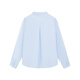 ELLE KIDS old money style 25 spring and autumn girls classic embroidered striped top lapel long-sleeved shirt blue and white stripes