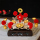 Mengjunchen Guochen Guochao antique style red festive ingot hair accessories ancient Hanfu small God of Wealth makeup hair crown long tassel headdress set Jinrui small set of money-making hairpins 1 pair