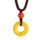 Only double safety buckle gold pendant 999 pure gold hollow ancient round buckle pendant for girlfriend birthday gift sold by the gram pure gold pendant (gold about 1.05 grams) braided rope/