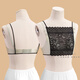 Bibo anti-exposure inner wear one-piece lace V-neck bra-covering straps to wrap the breasts Black S Recommended bust size 80-90CM