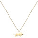 QUAMER old Phoenix gold store three-dimensional pony necklace 2024 new female niche design titanium steel 14K gold-plated ins three-dimensional pony necklace---gold