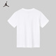 NIKE JORDAN Nike AJ boys pure cotton short-sleeved T-shirt 2025 summer new color logo children's short-sleeved pure white cotton 110/56 recommended height 104-110cm