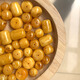 Fat Donglai's same beeswax natural old barrel beads loose beads single bead drum beads old-style amber bracelet diameter 9 mm thick 8 mm (bulging beads)