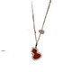 Slightly gifted high version of the Kirin double gourd necklace for women sterling silver plated 18k gold red agate green emerald Fulu gourd pendant necklace red agate
