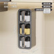 Mouth seasoning box kitchen home wall-mounted salt shaker and seasoning jar combination set multi-grid one-piece sealed seasoning storage box gun gray gold three-grid with spoon + label