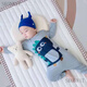 SKONWAT children's one-piece pajamas spring and autumn modal baby one-piece long-sleeved baby sleeping bag split-leg home clothes gray chinchilla long-sleeved style 90