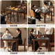 Genji Muyu solid wood slate dining table simple style home small apartment restaurant black walnut dining table 1.6 meters single table Jingxiangjia