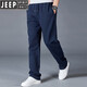 JEEP SPIRIT Spring and Autumn Men's Three Stripes Sports Pants Straight Casual Long Pants Men's Cotton Loose Plus Size Sports Dark Blue Y49 3XL Recommendation (145-165Jin Jin is equal to 0.5 kg)
