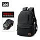 Lee trendy backpack male high school student school bag female casual backpack large capacity travel junior high school computer bag black