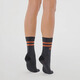 Wolford Wolford Fashion Sport 80D Fine Flash Stripe Mode Socken Frauen 48078 9885 Lila/Silber 36 37