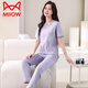 
Catman (MiiOW) pajamas for women for summer thin 2025 new pure cotton short-sleeved trousers home clothing set summer cotton can be worn outside 7374 bean green M 80-100Jin [Jin equals 0.5 kg]