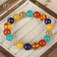OUCERNY beeswax bracelet natural amber raw stone Duobao diy south red amazonite flower amber beaded bracelet dopamine C style