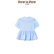 PawinPaw shopping mall same style cartoon bear children's clothing 25 spring and summer new girls lapel short-sleeved shirt Blue blue/50 120
