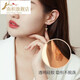 Nanzhi 18K gold heart-shaped tassel pendant painless ear clip for women without pierced earrings earrings Heart ear clip YZD009
