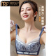 Modal Summer Lace Wireless Bra Push Up Showing Big Holes Thin Cup Breathable Adjustable Underwear Women's Set Blue 75C 34 Thin Cup