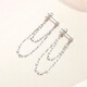 Guanpuge Fat Donglai same style pt950 platinum ear wire PT950 lip chain earrings for women ins long chain Korean design white