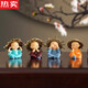 PDQ German imported high-end Chinese Zen style four little monks tea pet novice novice tea ceremony desktop tea tray decoration bald-four little monks (4 sets)