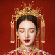 Tongrubi tiara bride Xiuhe Xiuhe clothing new phoenix crown female Chinese wedding golden hair accessories atmospheric wedding flow No. 2 tiara + ear acupuncture + gift box