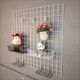 Iron wire mesh, iron mesh, supermarket shelf, exhibition, iron mesh, kindergarten photo wall, display rack, white, 100*60 cm, buy one get one free (two mesh pieces)