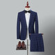 SHANSHAN light luxury brand men's suit wedding dress slim plaid business casual suit for men blue plaid L 170