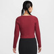 Nike (Nike) Frauenkleidung 2024 Winter neuer CNY Short Slim Fish Bone Sport Cardigan HV8459 Burgund Hv8459-677 s
