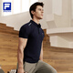 FILA official short-sleeved T-shirt men's cool lapel short-sleeved POLO shirt new fitness sports T-shirt breathable top RD royal blue-NV 2XL 185/104A/XXL