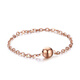 Zhongchi 18K gold ring women's trendy rose gold color gold transfer beads soft chain round beads au750 index finger tail ring thin ring glossy No. 7