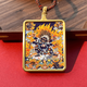 Fat Donglai's same Tibetan hand-painted Thangka titanium steel pendant Mahakala, the God of Wealth as Ming Buddha Mother, hand-knitted necklace with six arms Mahakala 7 to increase luck and protect the body.