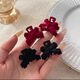 Jie Wei Yi velvet bow hair clip women's side broken hair small clip small forehead bangs clip headwear high-end hair clip BH-FJ133 bow small hair clip black 4 pieces