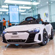 Fun baby Audi RS-GT children's electric car four-wheeled children's remote control car can sit on baby stroller toy car can sit on people, four-wheel drive, white, all functions + leather seat