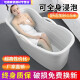 La bañera de Mekeje para la bañera para adultos para el hogar, la bañera para adultos para la bañera espesa para el cuerpo entero, la bañera grande para la bañera blanca + bolso de baño + cojín 698 sin cubierta