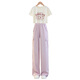 OVE Girls Summer Set 2025 Новый модный детский интернет-знаменитость Лето-стиль младший школьник для учеников средней школы Лето с короткими рукавами 15088 Pink Purple + 9889 White 160 160 см.