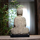 Antique Buddha statues worship Buddha body at home Sakyamuni Buddhist temple decorations Zen tea room house-keeping Bodhisattva Buddha ornaments Small Bright lamp 13820cm hollow mini Buddha