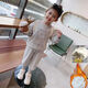 G.DUCKKIDS Little Yellow Duck Spring and Autumn New Girls 2025 Casual Children's Baby Fashionable and Fashionable Children's Sweatshirt Set Two-piece Set Gray 1105%24 Thin Model 130 Suggestions [115-125cm]