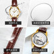 Olevs Brand Watches Women's Mechanical Watch Temperamento simple Watch Women's Women's Luminoso Hollow Hollow Diamond Diamond Set Watch Women's 6629 mejorado Versión mejorada de cuero marrón