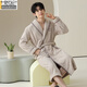 Modal pajamas men's bathrobe autumn and winter flannel bathrobe robe plus velvet thickened long coral velvet winter nightgown men's winter DBX-15563 Mi Xing 2XL - weight 140-160Jin Jin is equal to 0.5 kg