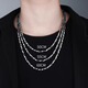 MZMZ platinum necklace for men pt950 platinum hip-hop diamond-shaped melon seed chain temperament accessories birthday gift for boyfriend and girlfriend local warehouse next day delivery - light luxury Mobius necklace - 50cm