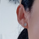 Guanpu Pavilion Fat Donglai same style men's platinum earrings geometric design glossy pt950 fashion single round hollow earrings about 1 gram single in stock