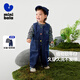Mini Balabala Overalls Suit Long Sleeve Boys and Girls Trendy Versatile Style Cute 2025 Autumn New Denim Dark Blue 88301 100