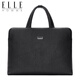 ELLE HOMME men's bag handbag horizontal style business briefcase first layer cowhide men's bag birthday Valentine's Day gift for boyfriend black EA788203310 medium bag 12 inches