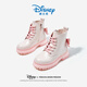 Disney children's shoes girls winter plus suede leather boots thick-soled short Martin boots waterproof boots DP21712 pink white 31