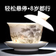 Baolin hovering rotating three-cai tureen tea cup single household Kung Fu tea set large non-hot high-end tea bowl 180ml hovering tureen-mutton fat jade-Mengli Water Village