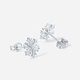 Saturday Fortune (ZLF) pt950 platinum earrings for women, classic shiny snowflake earrings for your girlfriend, one pair - 2.11g