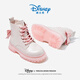 Disney children's shoes girls winter plus suede leather boots thick-soled short Martin boots waterproof boots DP21712 pink white 31