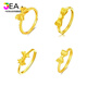 Jea.Pie Boutique Bow Gold Ring Women's Gold Filled Silver Adjustable Gold Solid Silver Ring Valentine's Day Twist Bow Ring (0.6g) Opening Adjustable