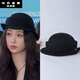 FEILUOMAN felt hat 2026 new style small fragrant hat top hat women's French curled fisherman's basin hat black Maoni hat black