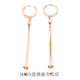 DOMEN Old Phoenix Gold Store silver-plated Russian purple gold tassel snake bone earrings for women, 18K color gold-plated Japanese and Korean fashionable pair of snake bone earrings rose gold